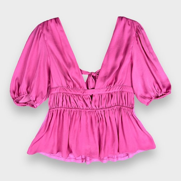 NWT Anthropologie Dolan Cut-out- V-Neck Peplum Top in Size XS - Picture 4 of 16